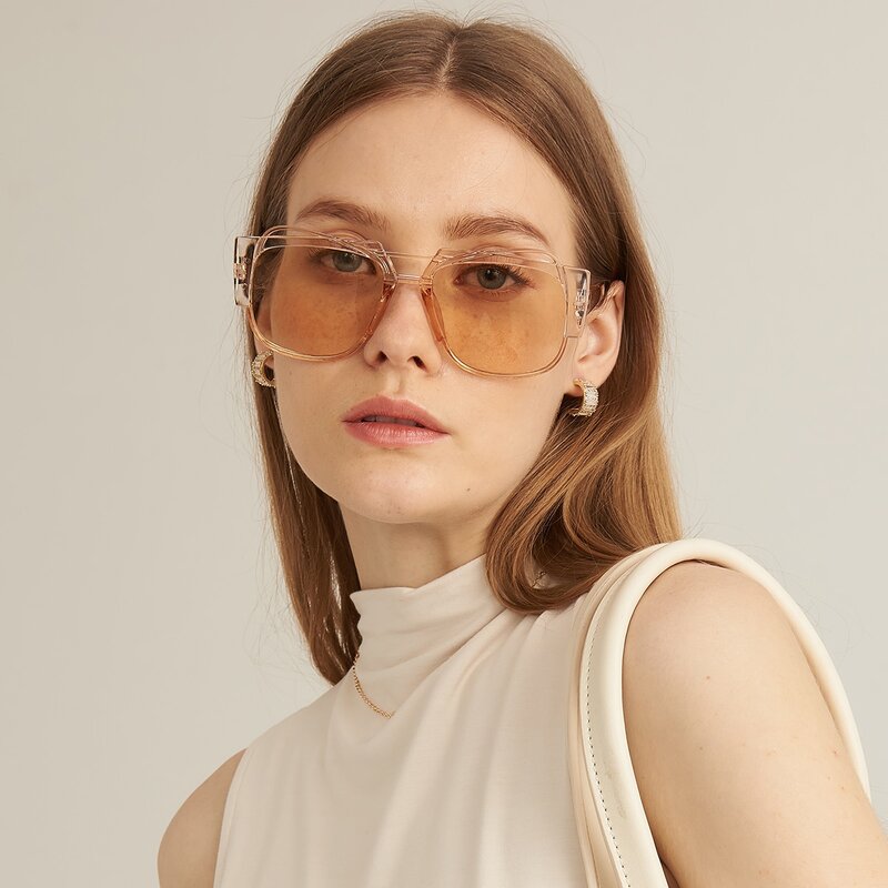 

Clear Frame Sunglasses, Champagne