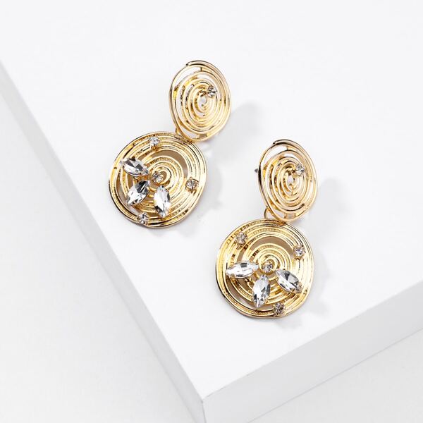 

Hollow Out Drop Earrings, Gold