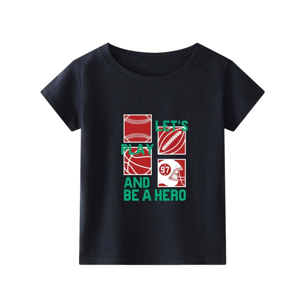 

Toddler Boys Slogan And Graphic Print Tee, Black