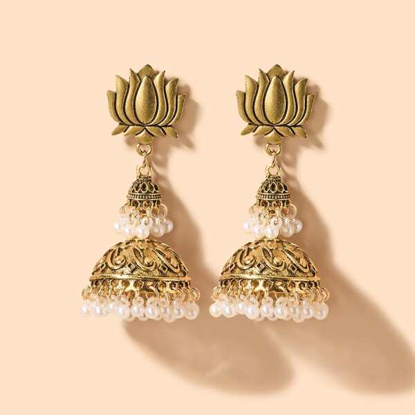 

Bell Charm Drop Earrings, Gold