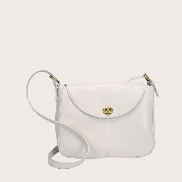 

Minimalist Flap Crossbody Bag, White