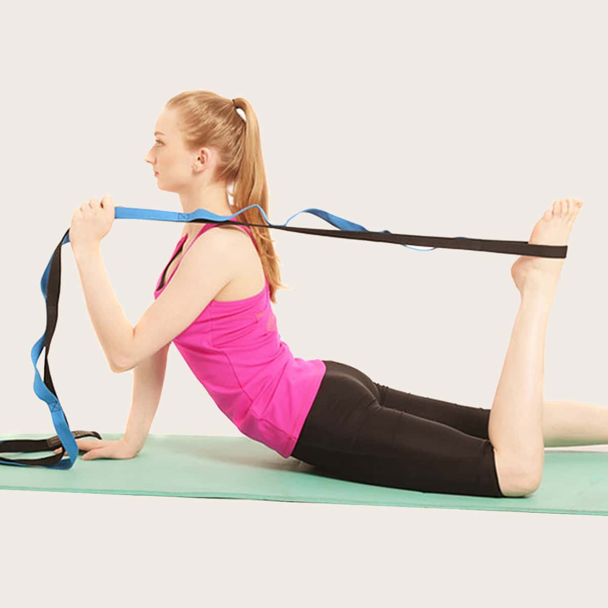 

1pc Yoga Stretch Strap, Blue