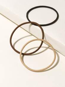 100入組女孩素色彈性髮圈 - 彩色 - 查看 3