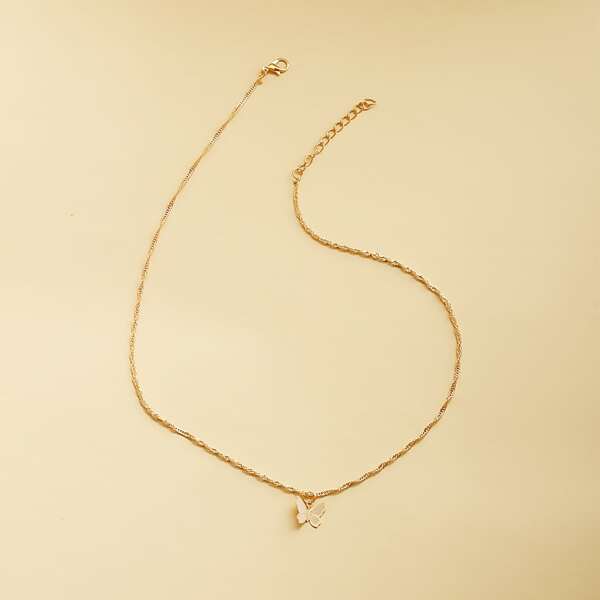 

Girls Butterfly Charm Necklace, Gold