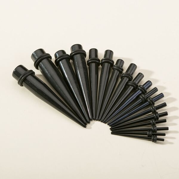 

9pairs Acrylic Cone Ear Plug, Black