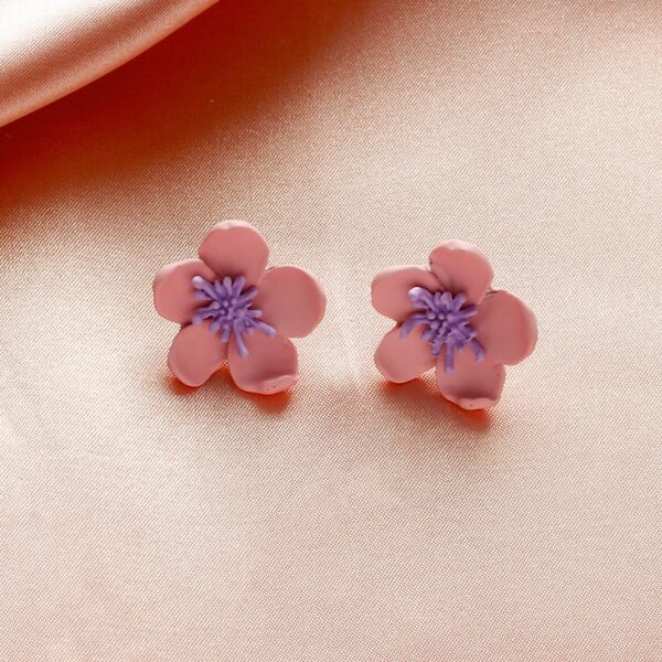 

Girls Flower Stud Earrings, Pink
