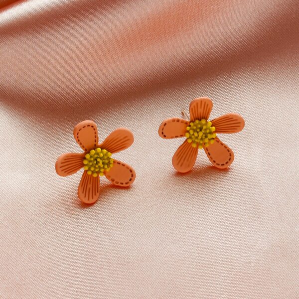 

Girls Flower Stud Earrings, Orange