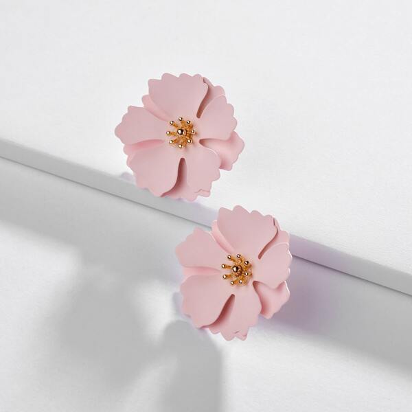 

Floral Shaped Stud Earrings, Pink