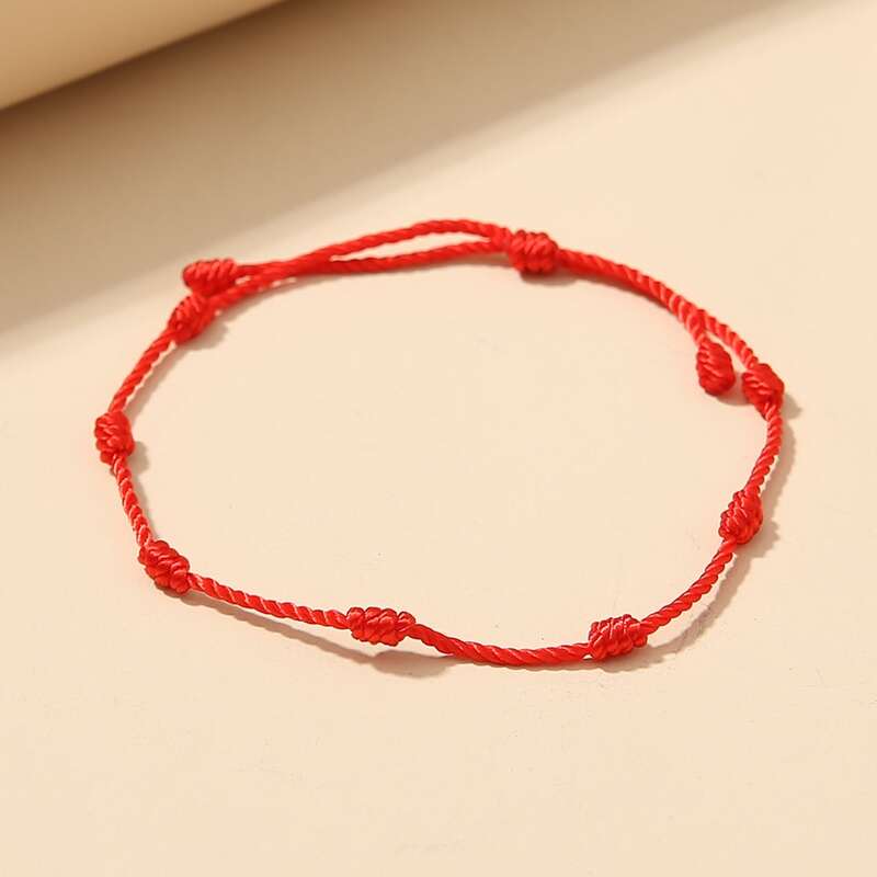 

Knot Decor Braided Bracelet, Red