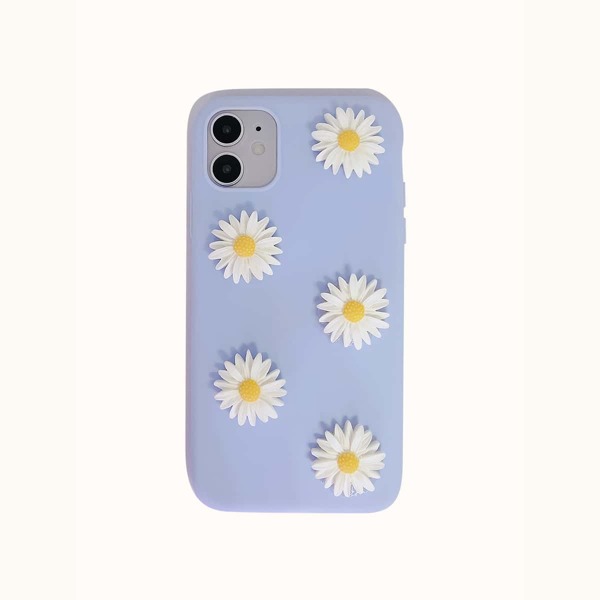 

1pc Daisy Print iPhone Case, Purple