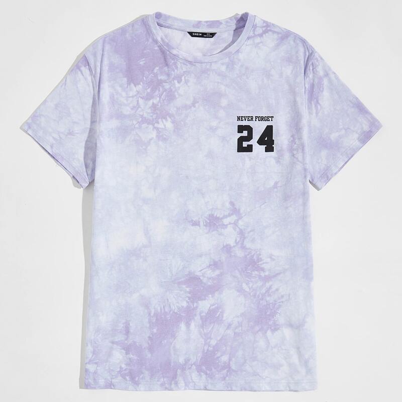 

Guys Letter Graphic Tie Dye Tee, Lilac purple
