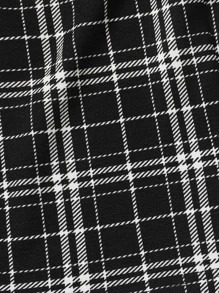 SHEIN Girls Plaid Cami Top & Split Hem Skirt Set - Black - View 4