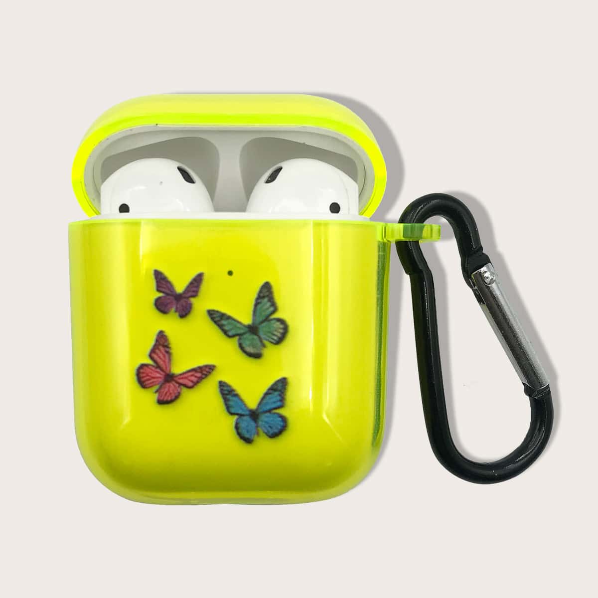 

Butterfly Print Clear AirPods Case, Multicolor