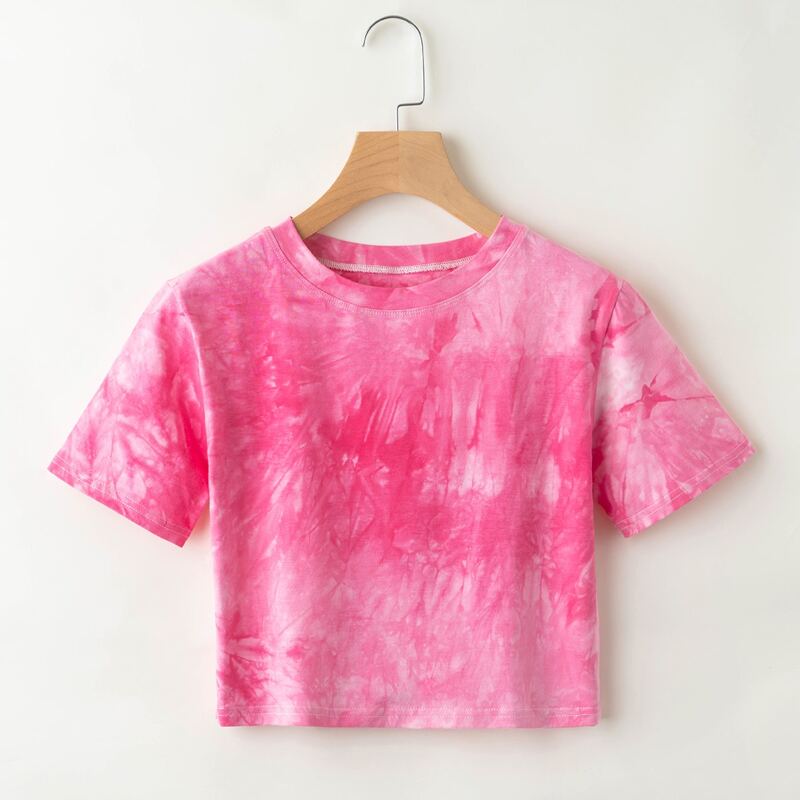 

Tie Dye Crop Tee, Hot pink