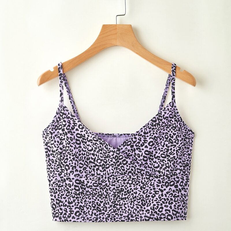 

Leopard Surplice Crop Cami, Multicolor