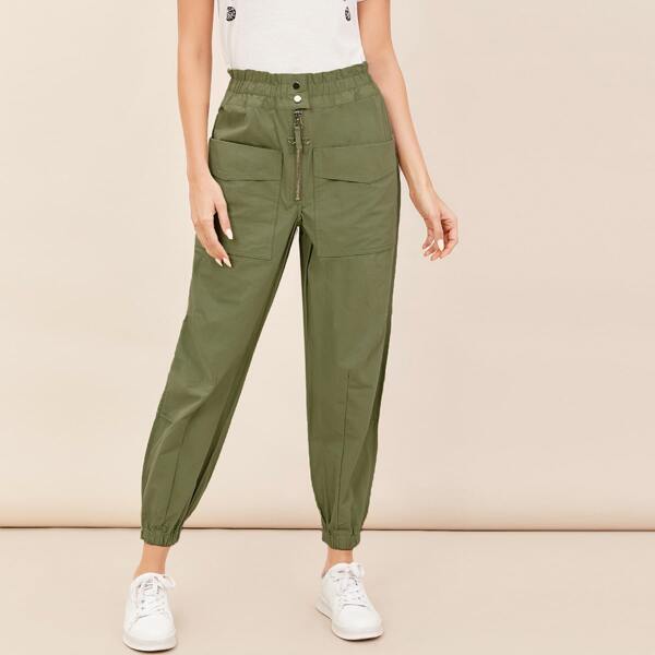

Elastic Waist Jogger Cargo Pants, Army green