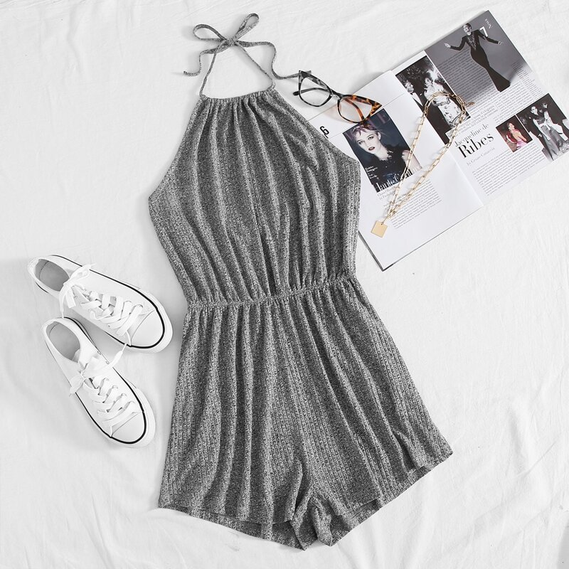 

Tie Back Romper, Grey