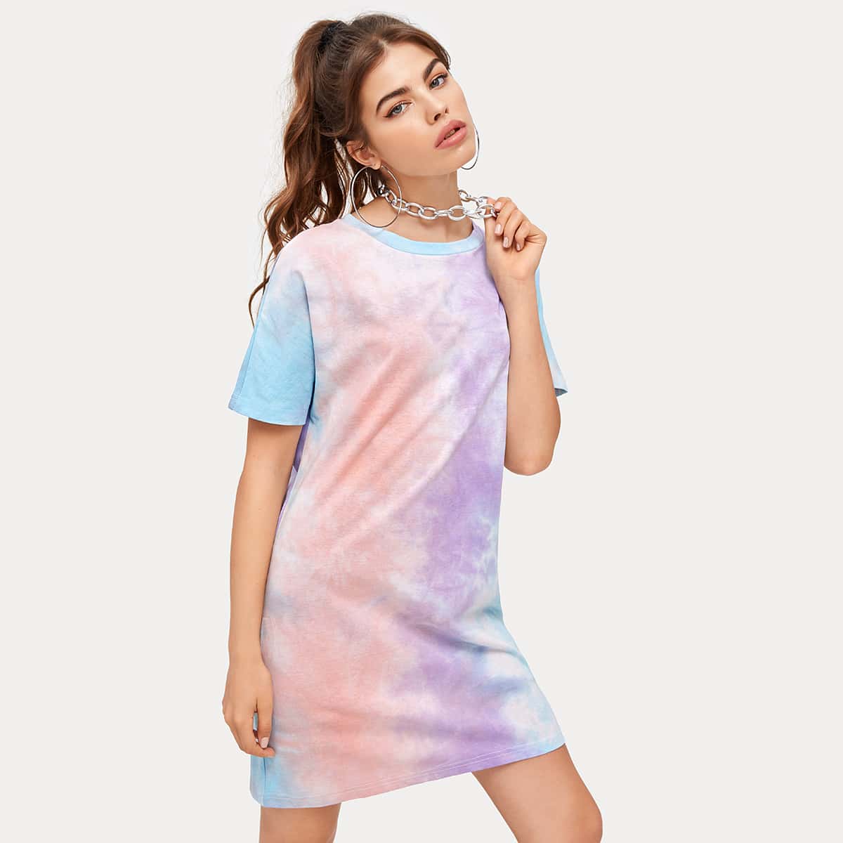 

Tie Dye Tee Dress, Multicolor