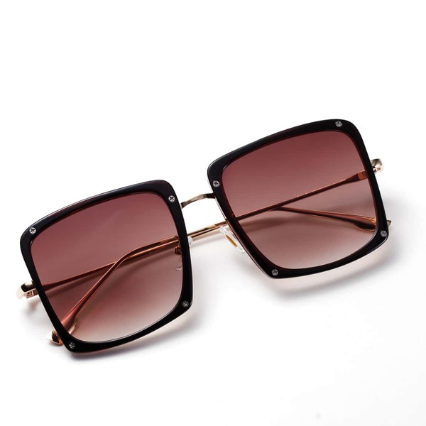 

Square Frame Sunglasses, Brown
