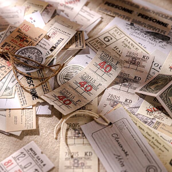 

80pcs Vintage Pattern Sticker, Multicolor