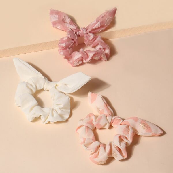 

3pcs Polka Dot Pattern Scrunchie, Multicolor