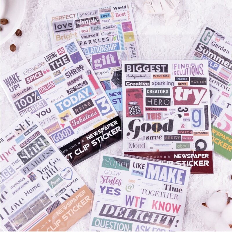 

2sheets Letter Graphic Random Sticker, Multicolor