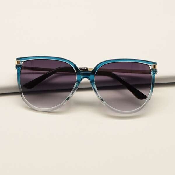 

Clear Frame Gradient Lens Sunglasses, Blue