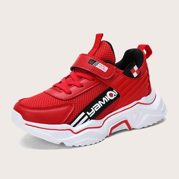 

Boys Letter Graphic Velcro Strap Sneakers, Red