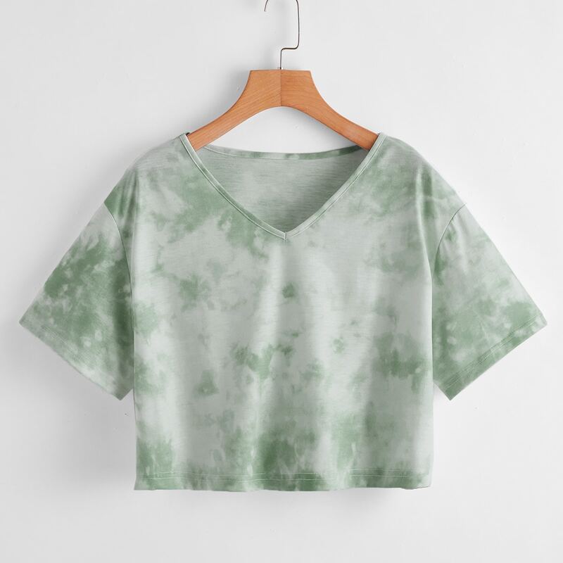

Tie Dye Crop Tee, Mint green