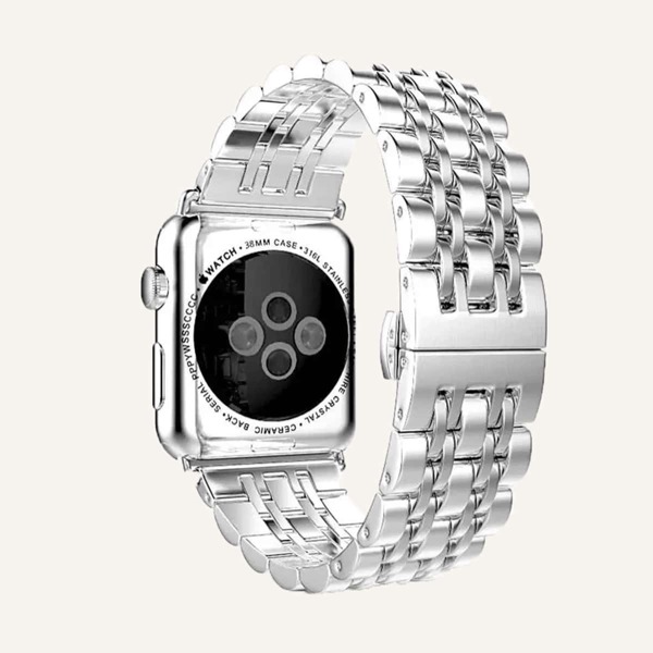 

1шт Однотонный ремешок для iWatch из нержавеющей стали, Серебряные