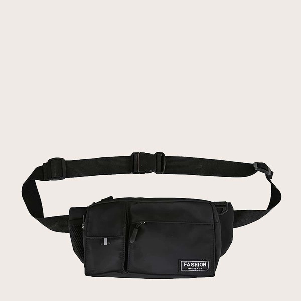 

Pocket Front Fanny Pack, Black