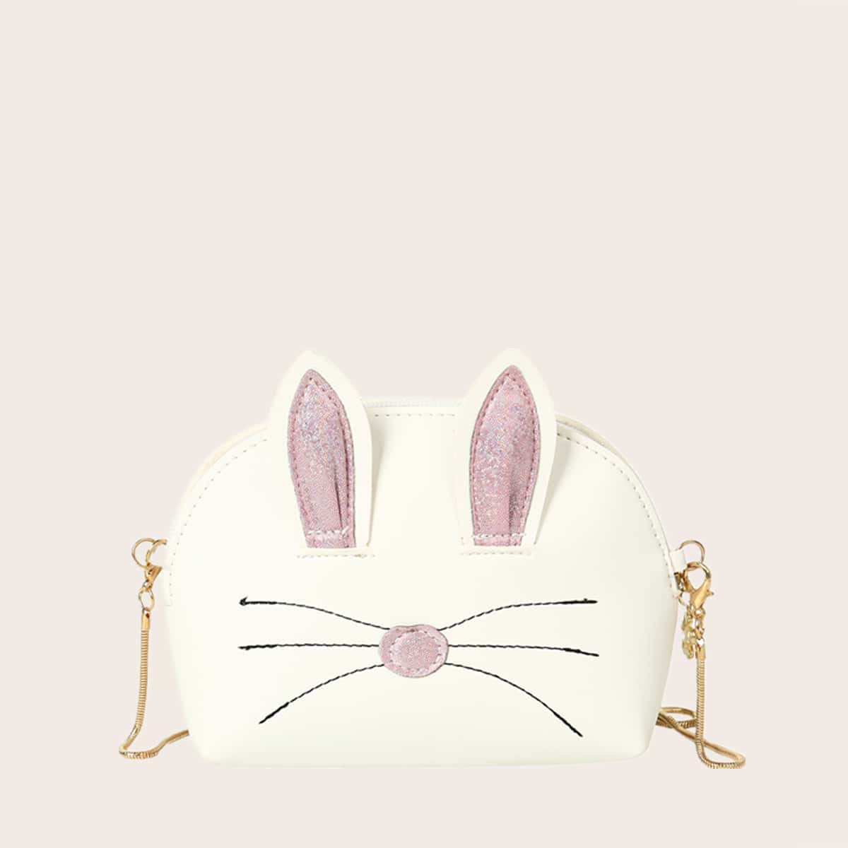 

Cartoon Chain Crossbody Bag, Beige pastel