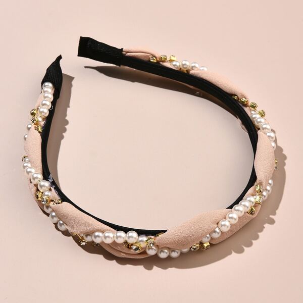 

Faux Pearl Decor Hair Hoop, Pink