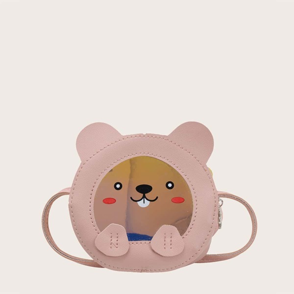 

Girls Cartoon Bear Design Crossbody Bag, Pink