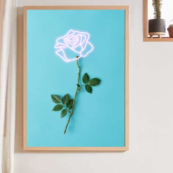 

Rose Print Wall Painting Without Frame, Multicolor