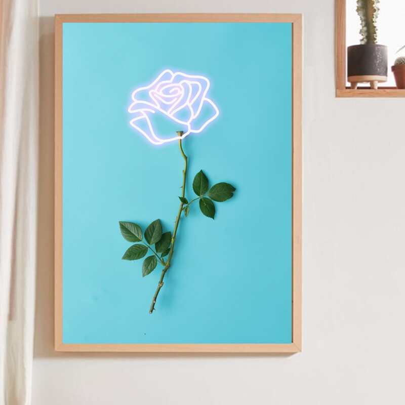 

Rose Print Wall Painting Without Frame, Multicolor
