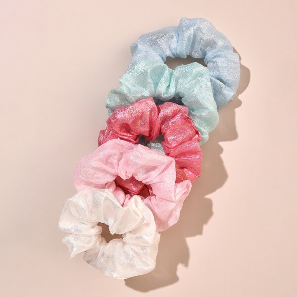 

5pcs Glitter Scrunchie, Multicolor