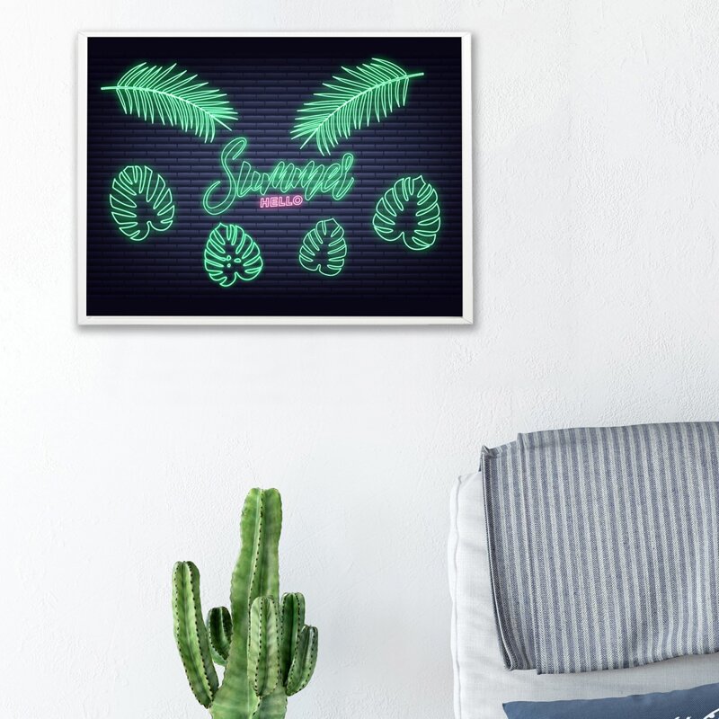 

Leaf Print Wall Painting Without Frame, Multicolor
