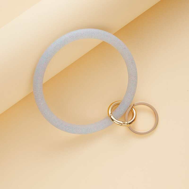 

Gradient Band Charm Bracelet Keychain, Grey