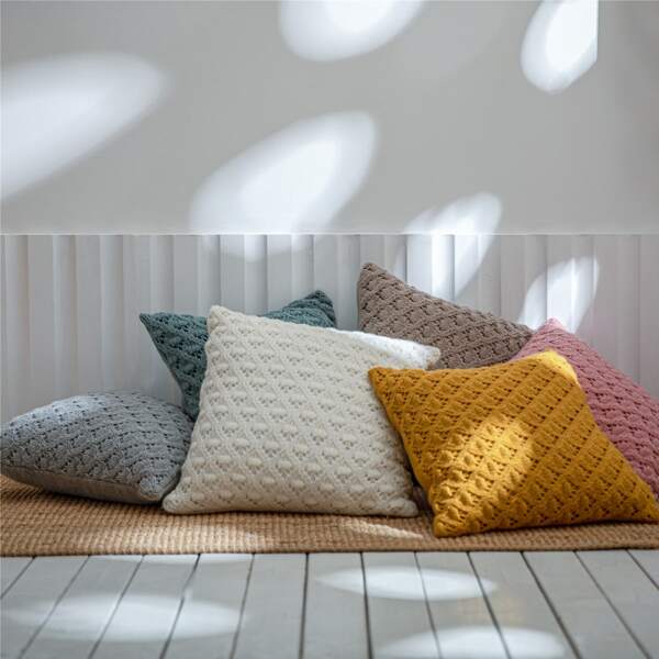 

1pc Solid Knitted Cushion Cover Without Filler, Multicolor