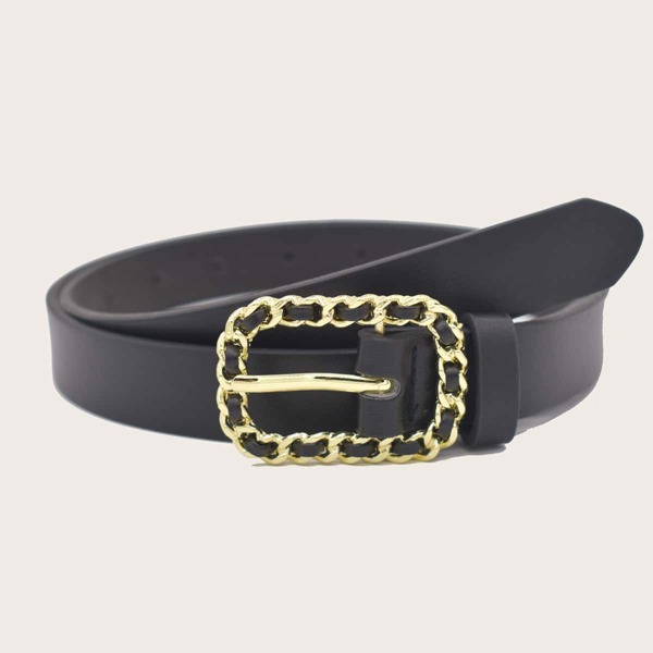 

Chain Buckle Belt, Black