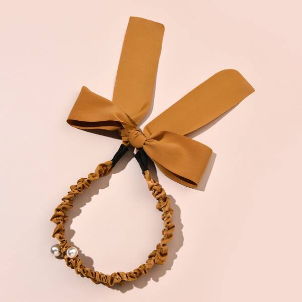 

Faux Pearl Decor Headband, Yellow