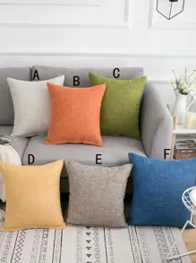 1 pieza funda de cojín unicolor sin relleno - Multicolor - Ver 1