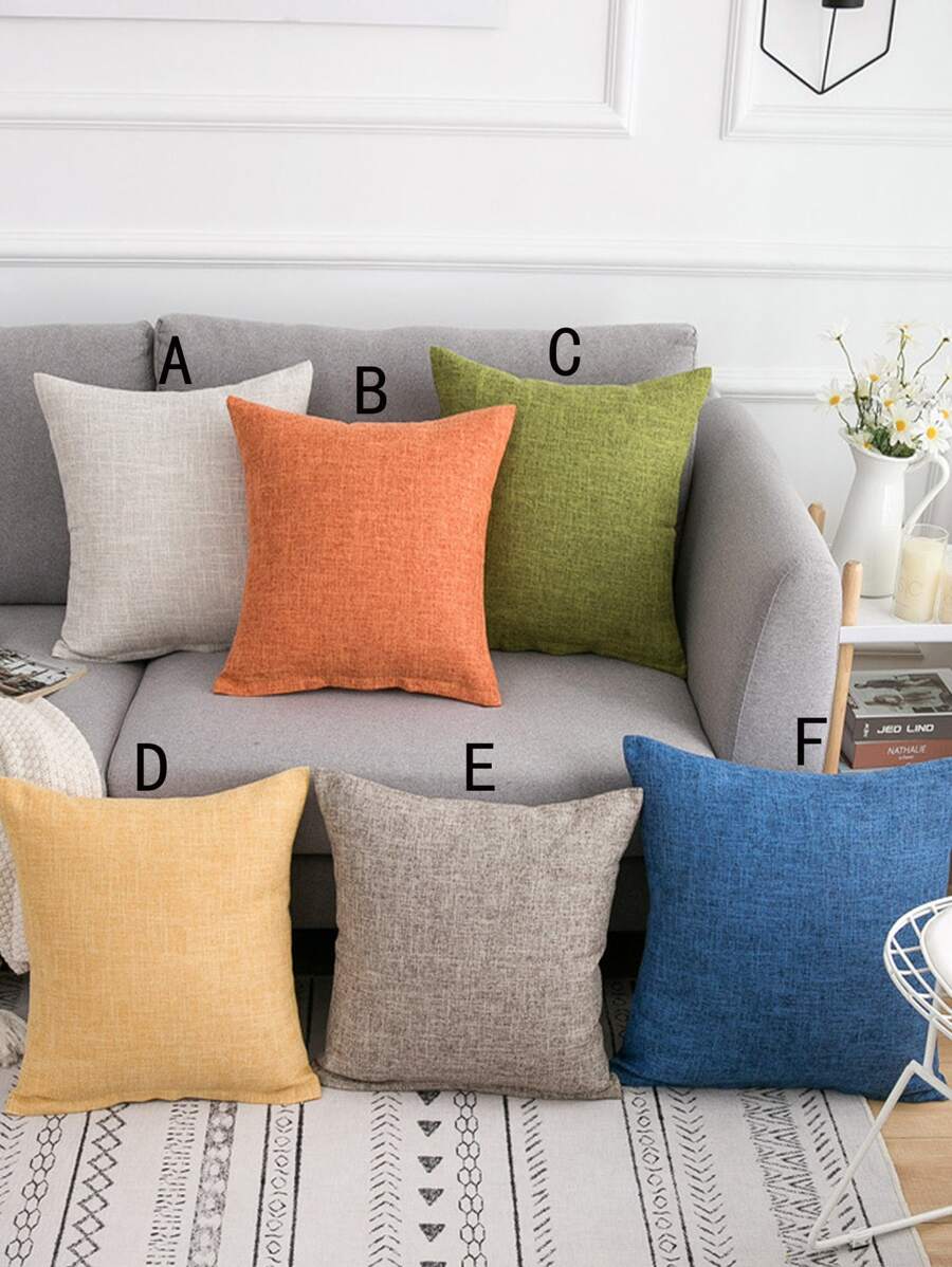 1 pieza funda de cojín unicolor sin relleno - Multicolor - Ver 1