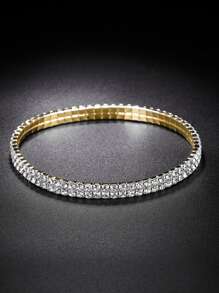 1入組水水鑽英手錶和2入組手鐲 - 金色 - 查看 4