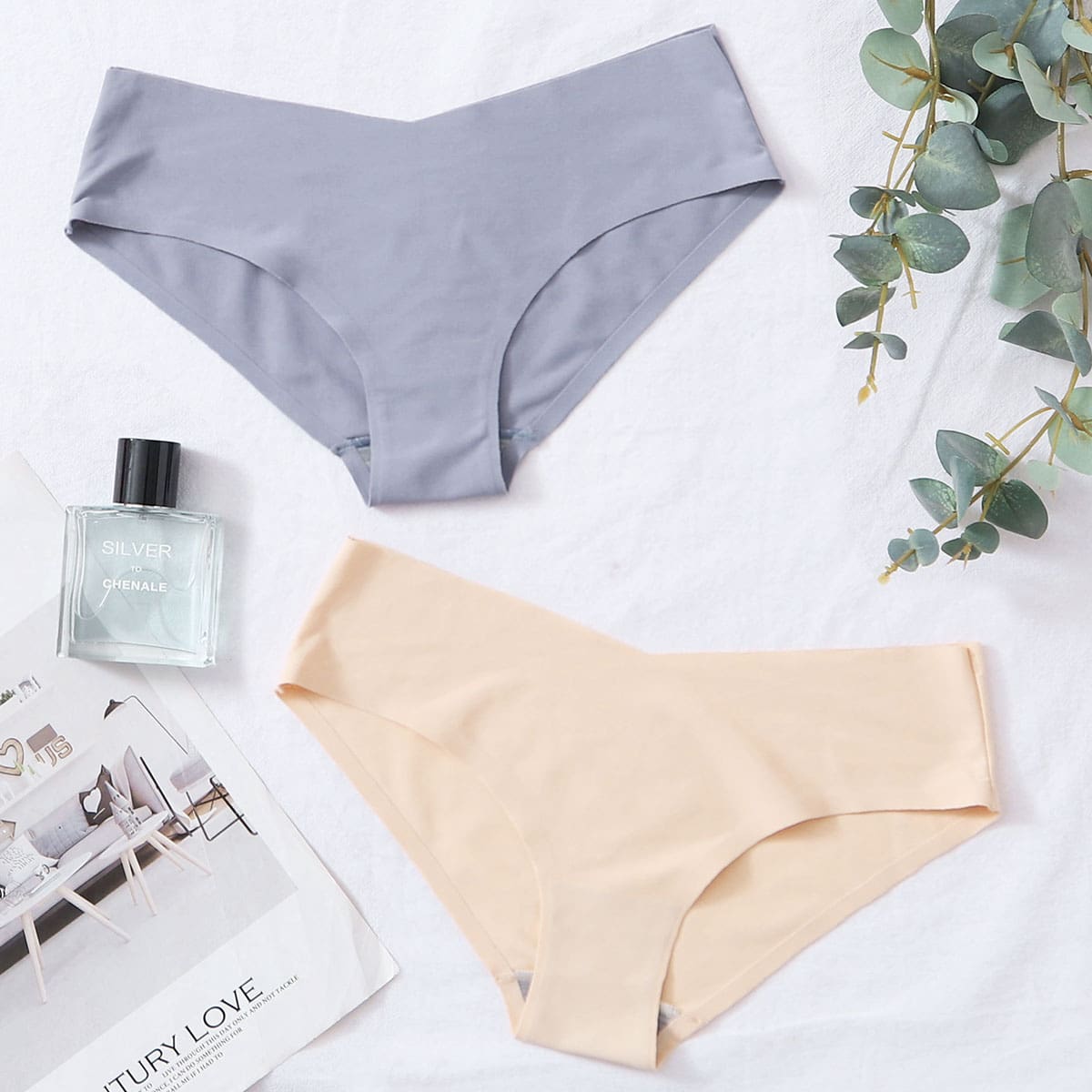 

2pack Plain Seamless Panty Set, Multicolor