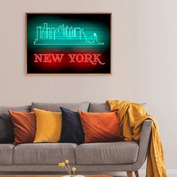 

Building Pattern Wall Painting Without Frame, Multicolor