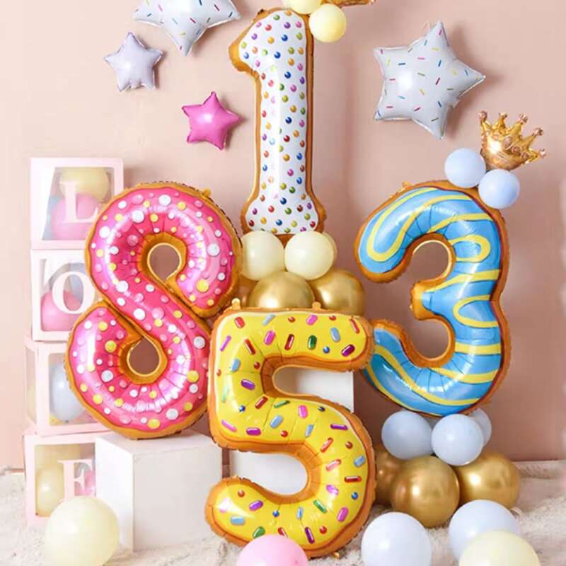 

1pc 30 Inch Digital Balloon, Multicolor