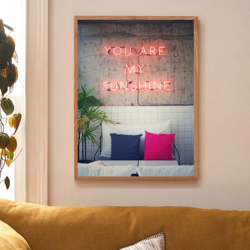 

Letter Graphic Wall Painting Without Frame, Multicolor