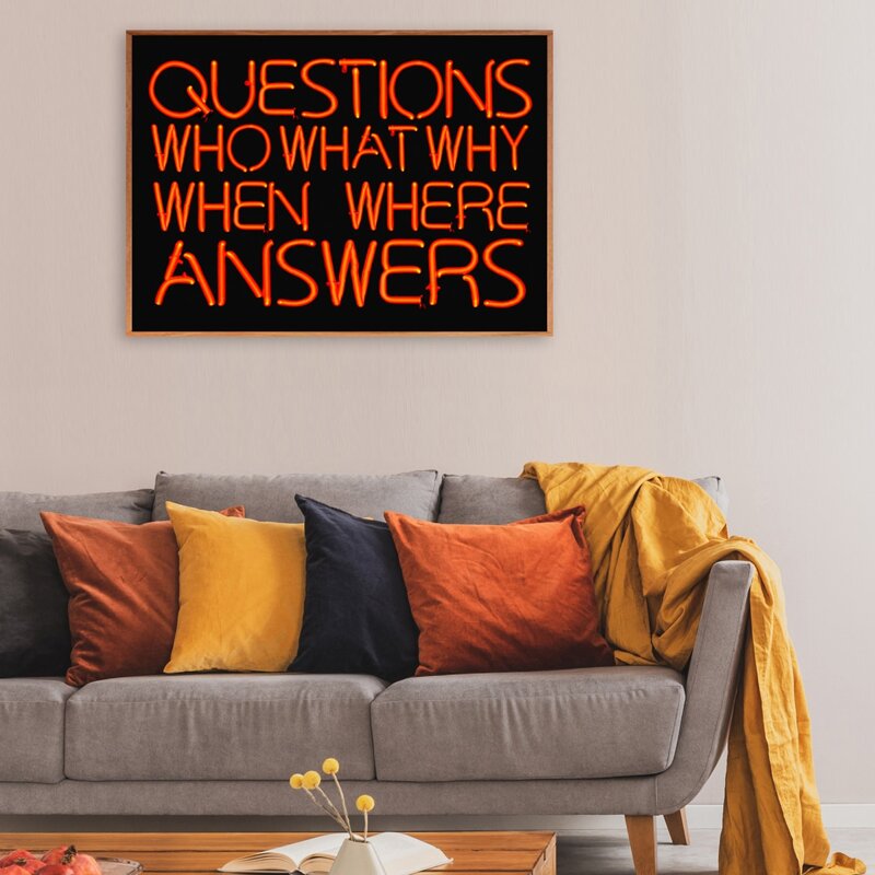 

Letter Graphic Wall Painting Without Frame, Multicolor